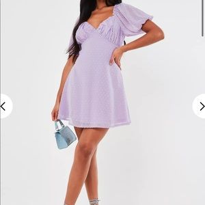lilac dobby milkmaid skater dress